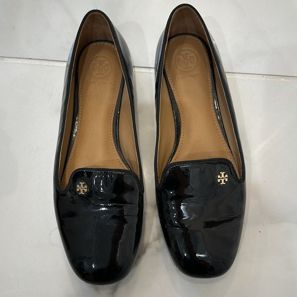 Tory Burch “Samantha” patent leather black loafers shoes flats - Picture 10 of 12
